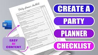 Create a Party Planner Checklist in Word (Easy timesaver tip)