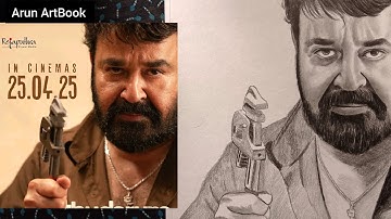 Thudarum Movie Mohanlal Pencil Drawing / Mohanlal Drawing Easy / Arun ArtBook