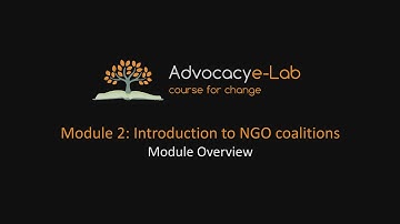 Advocacy e-Lab, Module 2 Coalition building, Module Overview