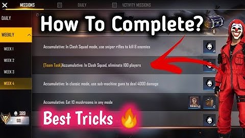 Team Task In Clash Squad Eliminate 100 Players | How To Complete Team Task Mission Eliminate Players