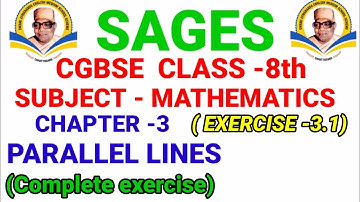 sages 8th maths chapter 3 exercise 3.1 /cgbse 8th math