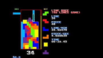 NullpoMino 40 Line Speedrun - 23 Seconds - 4.2PPS