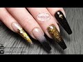 New Years Eve Nails 🥂 | Glamerliz | Long Sculpted Nails | Black & Nude Acrylic Nails 🖤