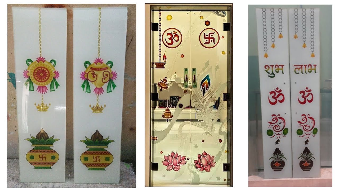 R107 Pooja Room Door Designs Mandir Glass Design Temple Glass