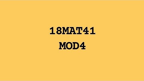 18MAT41 MODULE 4 | VTU 4th SEM CSE