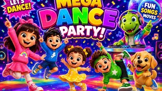 DJ Dino's Mega Dance Party 🦖🎉 | Dance Along Kids Song | Fun Action Song for Children