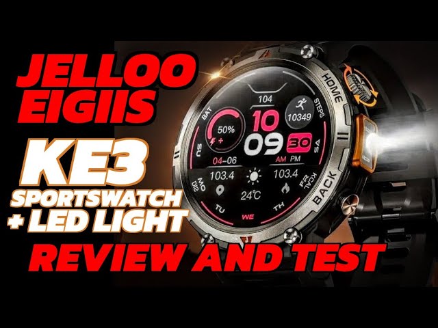 JELLOO / EIGIIS KE3 SPORTSWATCH WITH LED LIGHT: HANDS ON REVIEW  #androidsmartwatch #android 