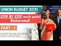 Budget 2021 Explained - A detailed analysis Part 1