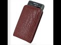 PDair Leather Case for Sony Walkman NWZ-X1050 - Vertical Pouch Type (Red/Crocodile Pattern)