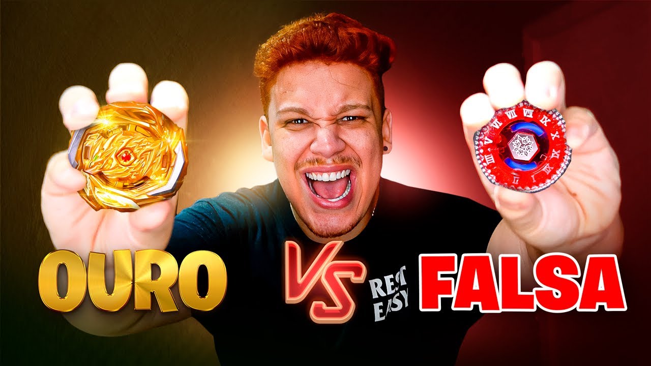 BEYBLADE DE OURO VS BEYBLADE FALSA!