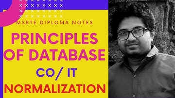 MSBTE Principles of Database POD 22321 | Database Management 22416 Notes  5 DATABASE NORMALIZATION
