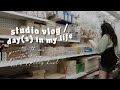 🍥 studio vlog | paint with me, printmaking, & art supplies haul