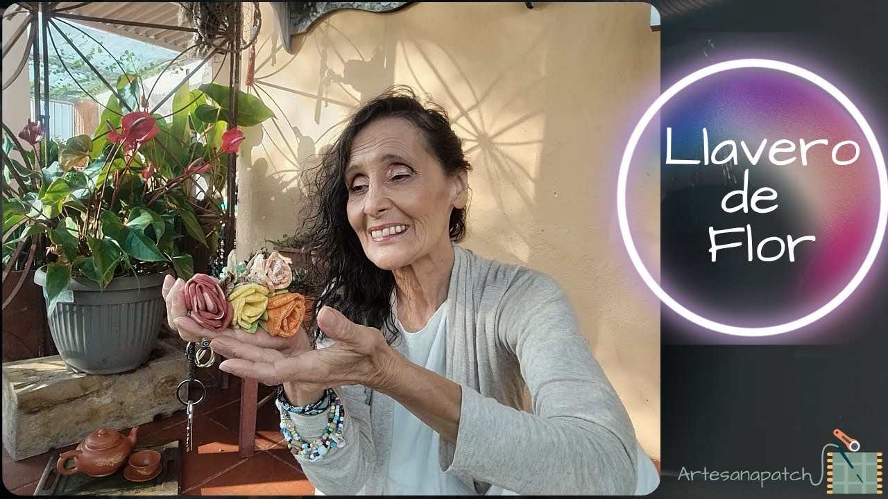 Cómo hacer un Llavero de Flor en Tela Paso a Paso Haga y Venda Manualidades