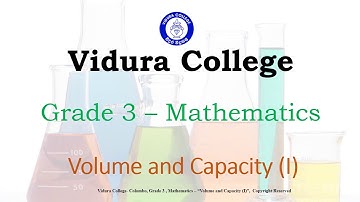 Grade 3   Mathematics   Volume and Capacity 1