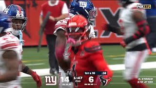 Tank Dell Makes 1st Catch Since Dec 21, 2024 - GIANTS vs TEXANS - 2025-26 NFL SEASON WEEK 7