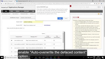 How to add Website Content Monitor
