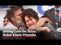 Rahul gandhi hugs kisses sister priyanka during yatra is viral  bharat jodo yatra