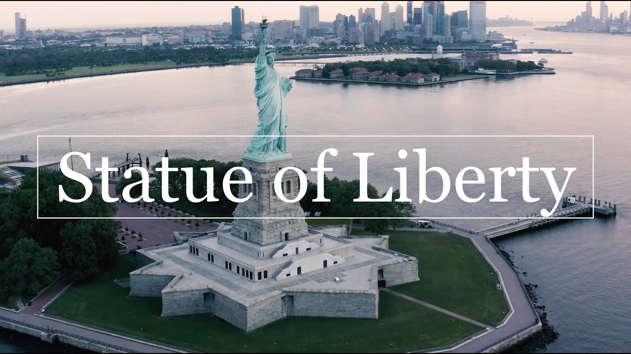 Statue of Liberty 4k drone - YouTube