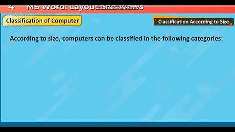 Class 5: Classification of Computers 2