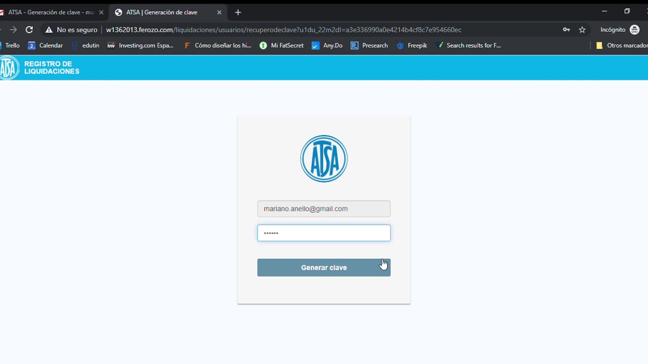 generar clave YouTube