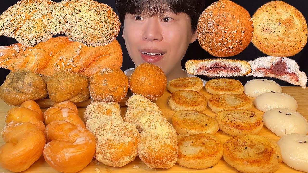 СУБТИТРЫ) Корейский десерт: рисовые лепёшки и закрученные пончики (мукбанг) ​​(асмр)