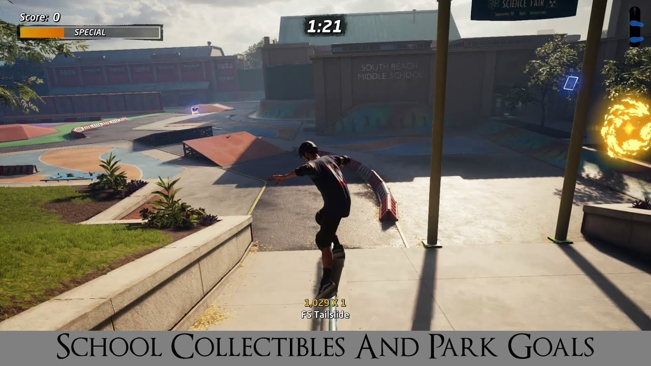 Tony Hawks Pro Skater 1 + 2 - School Collectibles And Park Goals