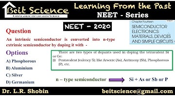 Detailed Solution for NEET 2020 question ǀ Physics questions ǀ Semiconductors ǀ By Dr. L.R. Shobin