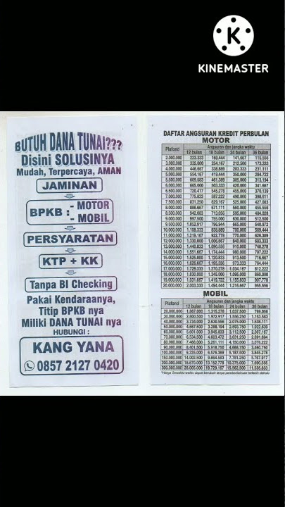 Daftar Angsuran Cicilan Pinjaman Uang Dengan Jaminan Bpkb Motor Dan Mobil Di Bandung 0857 2127 0420