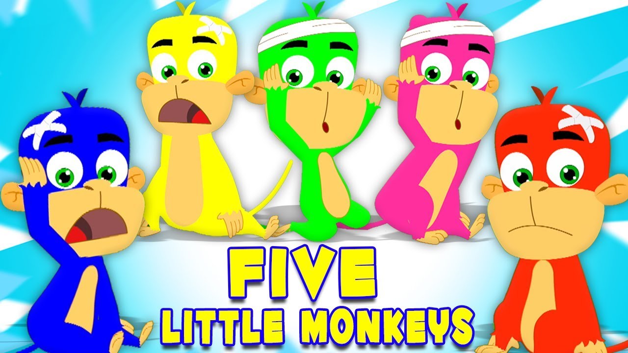 ⁣خمسة قرود صغيرة | القوافي باللغة العربية | أطفال الأغاني | Rhymes for Babies | Five Little Monkeys