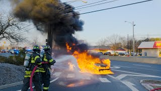 FULLY INVOLVED Car Fire Brick New Jersey 2/9/24
