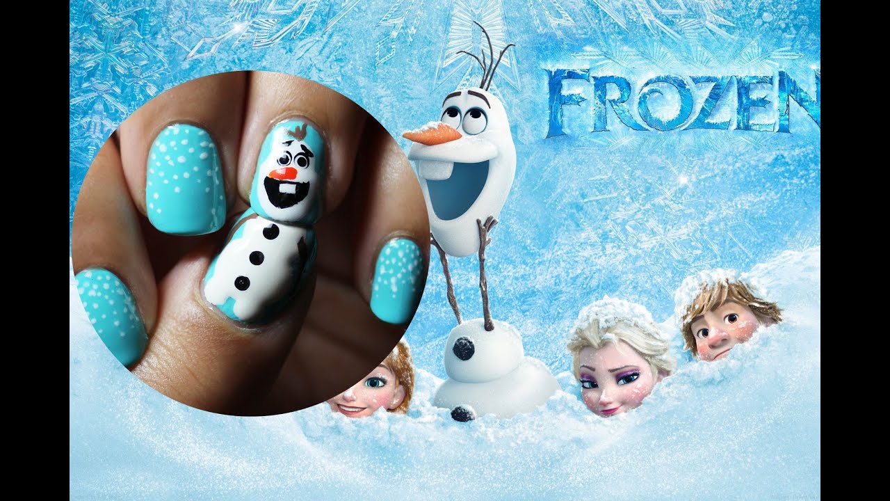 7. "Cartoon Olaf Nail Art Tutorial" - wide 2