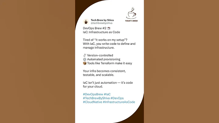 Infrastructure as Code (IaC) — DevOps Brew #2 ☕ #TechBrewByShiva