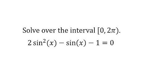 Solve  Trig Equation by Factoring: 2sin^2(x)-sin(x)-1=0 (Radians)