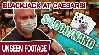 🃏 1st TIME EVER BLACKJACK at Caesars! 🃏 Up to $4,000 Per Hand - INSANITY