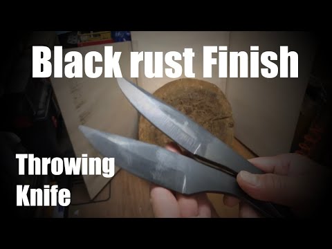 黒錆び加工終了 投げナイフ自作 Black Rust Processing Completed Homemade Throwing Knife Youtube