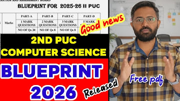 2nd PUC Computer Science Blueprint for Annual Exam 2026 Karnataka board 