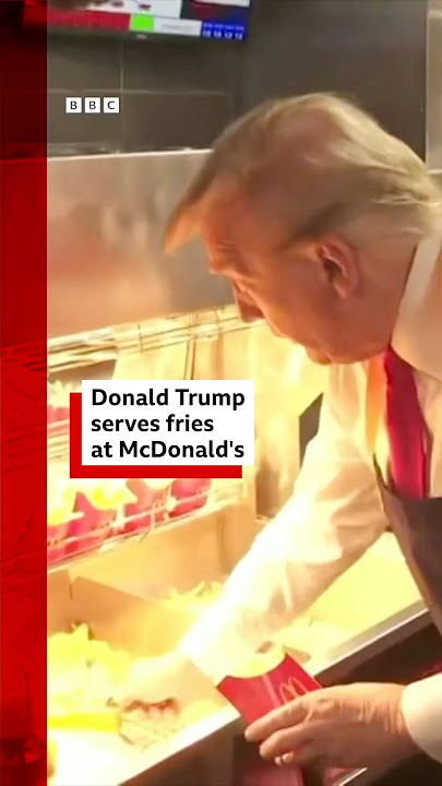 Donald Trump serves up McDonald’s fries. #Trump #DonaldTrump #BBCNews