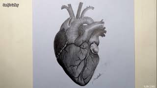 How to draw human heart diagram || Human heart drawing || Heart drawing || Human Heart
