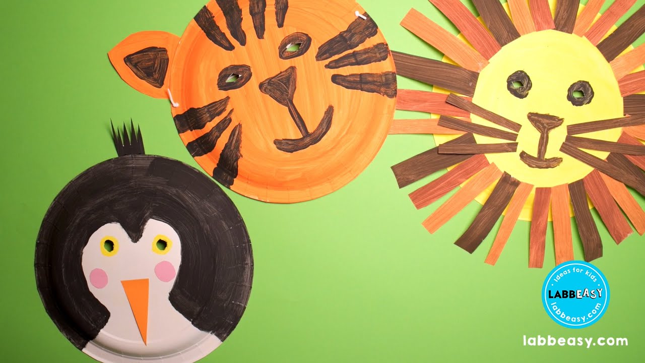 Paper Plate Animal Masks For Kids - YouTube