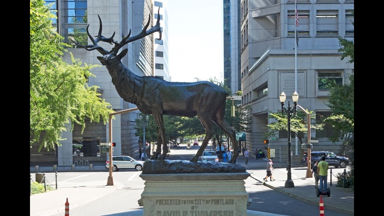 The Thompson Elk Fountain returns to Downtown Portland