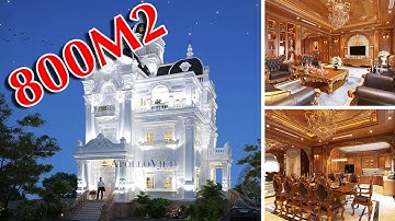 Choáng Ngợp Thiết Kế Biệt Thự - Lâu Đài Tân Cổ Điển 3 tầng 1 tum Tráng Lệ