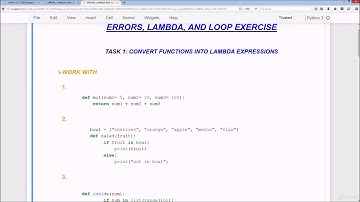 #31 Python tutorial-Python tutorial for beginners|Errors ,lambda,and loop exercises