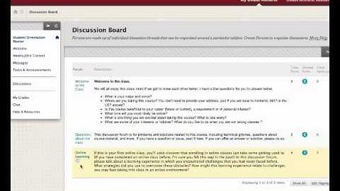 Viewing a Discussion Forum - UMass Amherst - CPE - Student Orientation