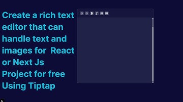 Build a Powerful Rich Text & Image Editor in React/Next.js for FREE with Tiptap