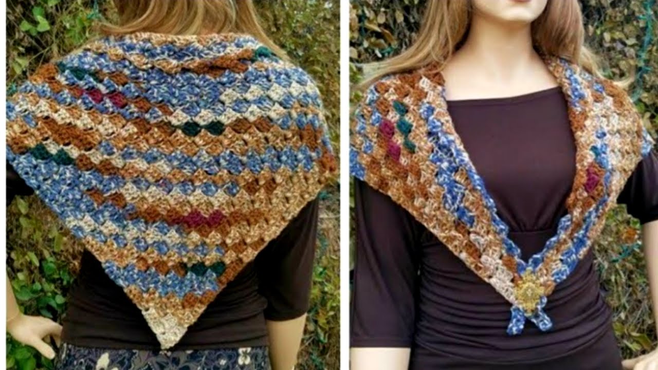 Learn Easy Crochet C2C Shawl / Beginner Friendly Corner to Corner