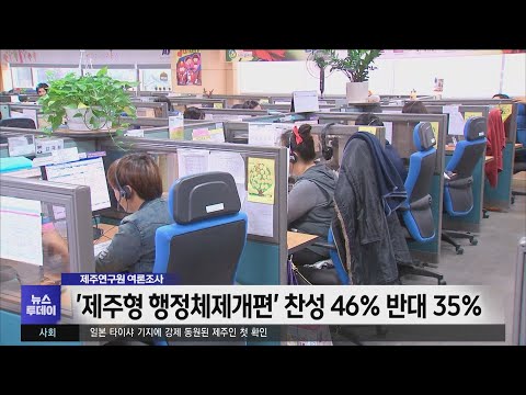 제주연구원, '제주형 행정체제개편' 찬성 46% 반대 35%