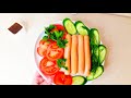 БЫСТРЫЙ ЛЁГКИЙ  ЗАВТРАК 😋КАК ЗА 1 МИНУТУ СВАРИТЬ СОСИСКИ 🙂👍#shorts