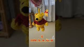 Crochet Winnie-the-Pooh Keychain #crochet #handmade #yarn #crocheting #bear #winniethepooh #keychain