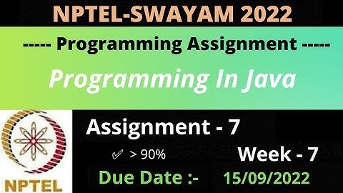 NPTEL: Programming In Java Week 7 Programming Assignment Answers