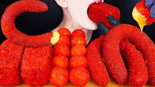 ASMR CHEESY HOT CHEETOS KIELBASA SAUSAGE SPAM MOZZARELLA CHEESE BALLS MUKBANG 소세지 먹방 EATING SOUNDS